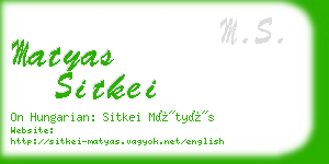 matyas sitkei business card